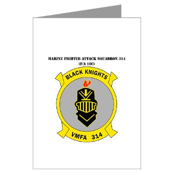 MFAS314 - M01 - 02 - Marine F/A Squadron 314(F/A-18C) with Text Greeting Cards (Pk of 10)