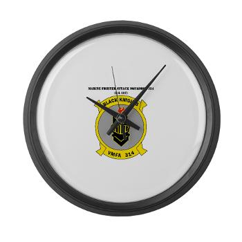 MFAS314 - M01 - 03 - Marine F/A Squadron 314(F/A-18C) with Text Large Wall Clock