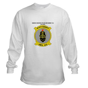 MFAS314 - A01 - 03 - Marine F/A Squadron 314(F/A-18C) with Text Long Sleeve T-Shirt
