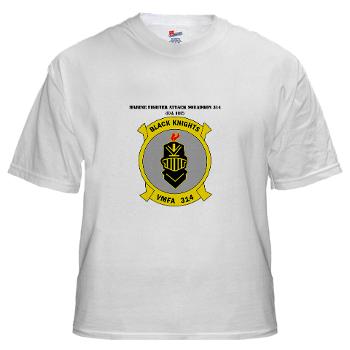 MFAS314 - A01 - 04 - Marine F/A Squadron 314(F/A-18C) with Text White T-Shirt