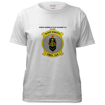 MFAS314 - A01 - 04 - Marine F/A Squadron 314(F/A-18C) with Text Women's T-Shirt - Click Image to Close