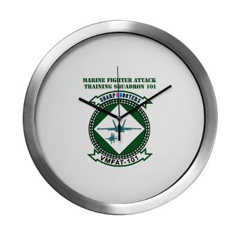 MFATS101 - M01 - 03 - Marine F/A Training Squadron 101 with Text - Modern Wall Clock