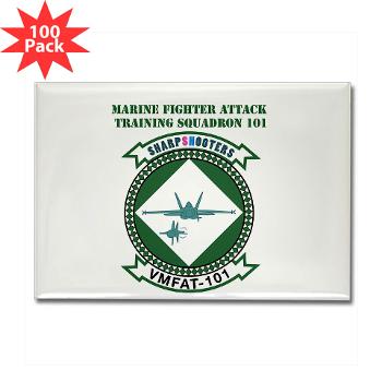 MFATS101 - M01 - 01 - Marine F/A Training Squadron 101 with Text - Rectangle Magnet (100 pack)