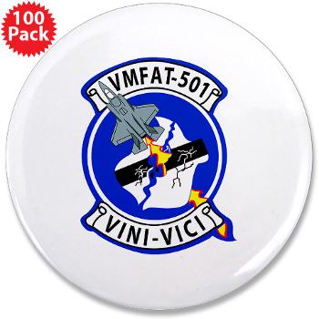 MFATS501 - A01 - 01 - USMC - Marine Fighter Attack Training Squadron 501 (VMFAT-501) - 3.5" Button (100 pack) - Click Image to Close
