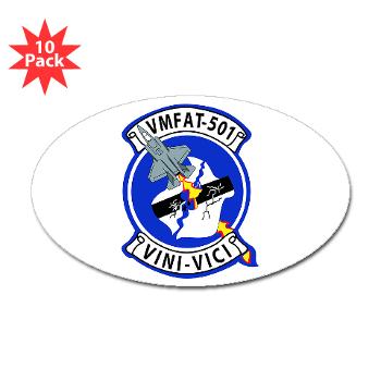 MFATS501 - A01 - 01 - USMC - Marine Fighter Attack Training Squadron 501 (VMFAT-501) - Sticker (Oval 10 pk) - Click Image to Close