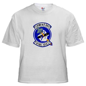 MFATS501 - A01 - 01 - USMC - Marine Fighter Attack Training Squadron 501 (VMFAT-501) - White T-Shirt - Click Image to Close