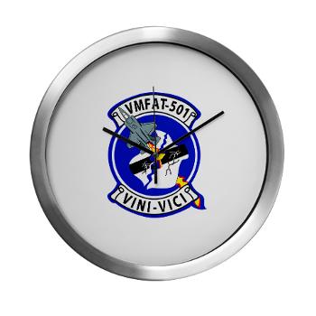 MFATS501 - A01 - 01 - USMC - Marine Fighter Attack Training Squadron 501 (VMFAT-501) with Text - Modern Wall Clock