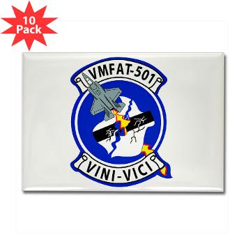 MFATS501 - A01 - 01 - USMC - Marine Fighter Attack Training Squadron 501 (VMFAT-501) with Text - Rectangle Magnet (10 pack) - Click Image to Close