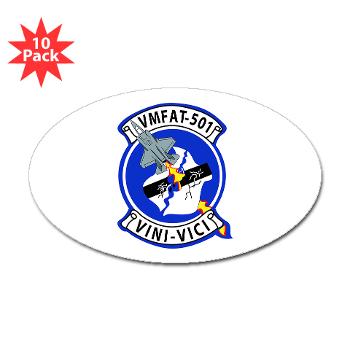 MFATS501 - A01 - 01 - USMC - Marine Fighter Attack Training Squadron 501 (VMFAT-501) with Text - Sticker (Oval 10 pk)
