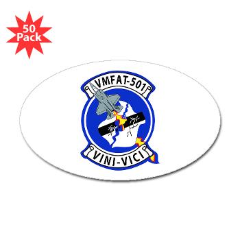 MFATS501 - A01 - 01 - USMC - Marine Fighter Attack Training Squadron 501 (VMFAT-501) with Text - Sticker (Oval 50 pk)