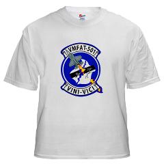 MFATS501 - A01 - 01 - USMC - Marine Fighter Attack Training Squadron 501 (VMFAT-501) with Text - White T-Shirt - Click Image to Close