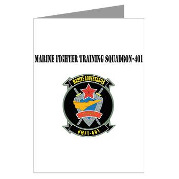 MFTS401 - M01 - 02 - Marine Fighter Training Squadron - 401 with Text - Greeting Cards (Pk of 10)