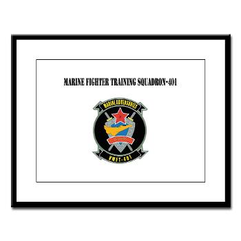 MFTS401 - M01 - 02 - Marine Fighter Training Squadron - 401 with Text - Large Framed Print