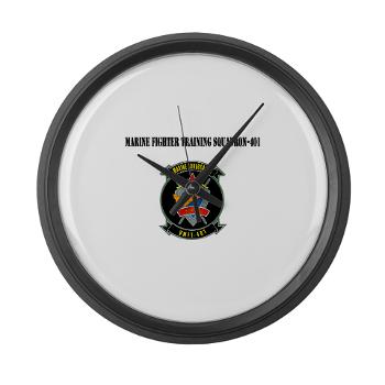 MFTS401 - M01 - 03 - Marine Fighter Training Squadron - 401 with Text - Large Wall Clock