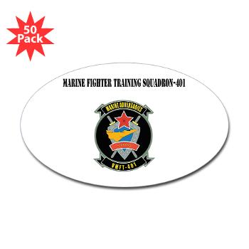 MFTS401 - M01 - 01 - Marine Fighter Training Squadron - 401 with Text - Sticker (Oval 50 pk) - Click Image to Close
