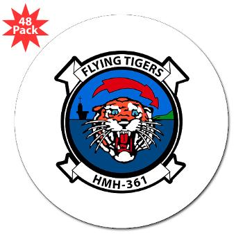 MHHS361 - M01 - 01 - Marine Heavy Helicopter Squadron 361 3" Lapel Sticker (48 pk)