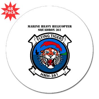 MHHS361 - M01 - 01 - Marine Heavy Helicopter Squadron 361 with Text 3" Lapel Sticker (48 pk)