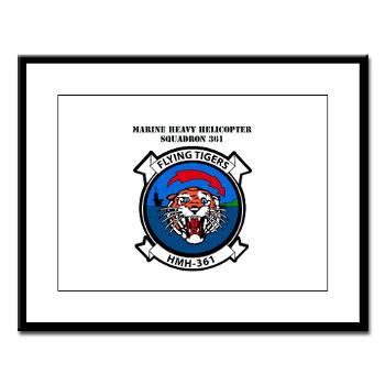 MHHS361 - M01 - 02 - Marine Heavy Helicopter Squadron 361 with Text Large Framed Print