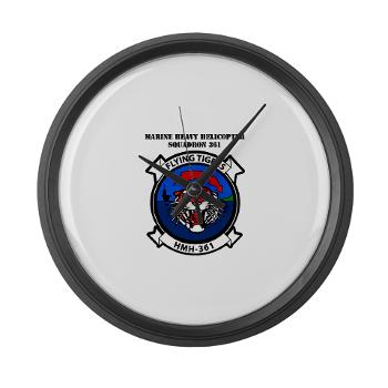 MHHS361 - M01 - 03 - Marine Heavy Helicopter Squadron 361 with Text Large Wall Clock