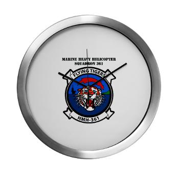 MHHS361 - M01 - 03 - Marine Heavy Helicopter Squadron 361 with Text Modern Wall Clock