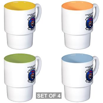 MHHS361 - M01 - 03 - Marine Heavy Helicopter Squadron 361 with Text Stackable Mug Set (4 mugs)