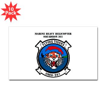 MHHS361 - M01 - 01 - Marine Heavy Helicopter Squadron 361 with Text Sticker (Rectangle 10 pk) - Click Image to Close