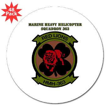 MHHS363 - M01 - 01 - DUI - Marine Heavy Helicopter Squadron 363 with Text - 3" Lapel Sticker (48 pk)