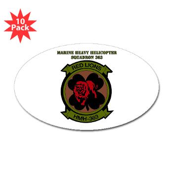 MHHS363 - M01 - 01 - DUI - Marine Heavy Helicopter Squadron 363 with Text - Sticker (Oval 10 pk) - Click Image to Close