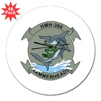 MHHS366 - M01 - 01 - Marine Heavy Helicopter Squadron 366 (HMH-366) 3" Lapel Sticker (48 pk)