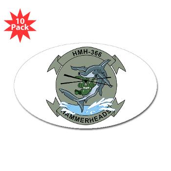 MHHS366 - M01 - 01 - Marine Heavy Helicopter Squadron 366 (HMH-366) Sticker (Oval 10 pk)