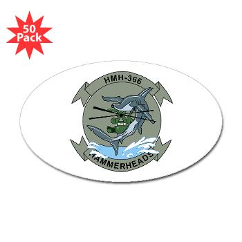 MHHS366 - M01 - 01 - Marine Heavy Helicopter Squadron 366 (HMH-366) Sticker (Oval 50 pk)