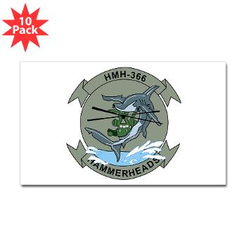 MHHS366 - M01 - 01 - Marine Heavy Helicopter Squadron 366 (HMH-366) Sticker (Rectangle 10 pk) - Click Image to Close