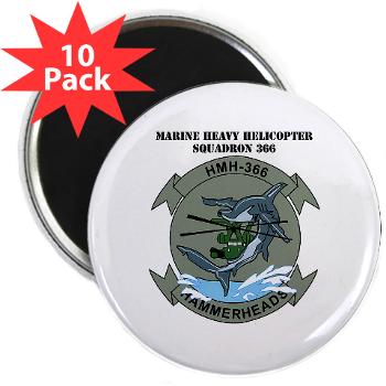 MHHS366 - M01 - 01 - Marine Heavy Helicopter Squadron 366 (HMH-366) with Text 2.25" Magnet (10 pack) - Click Image to Close