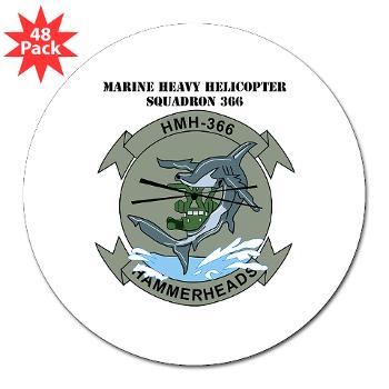 MHHS366 - M01 - 01 - Marine Heavy Helicopter Squadron 366 (HMH-366) with Text 3" Lapel Sticker (48 pk) - Click Image to Close