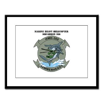 MHHS366 - M01 - 02 - Marine Heavy Helicopter Squadron 366 (HMH-366) with Text Large Framed Print