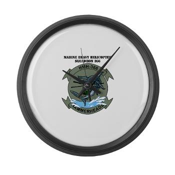 MHHS366 - M01 - 03 - Marine Heavy Helicopter Squadron 366 (HMH-366) with Text Large Wall Clock