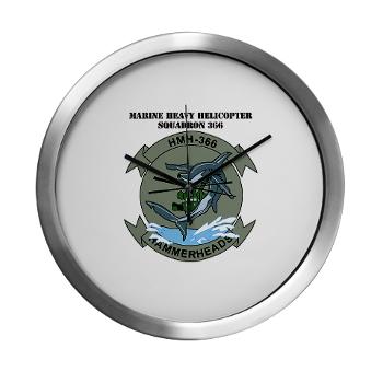 MHHS366 - M01 - 03 - Marine Heavy Helicopter Squadron 366 (HMH-366) with Text Modern Wall Clock