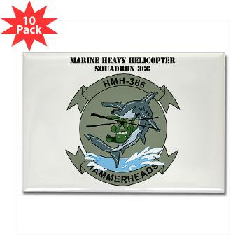 MHHS366 - M01 - 01 - Marine Heavy Helicopter Squadron 366 (HMH-366) with Text Rectangle Magnet (10 pack)
