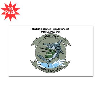 MHHS366 - M01 - 01 - Marine Heavy Helicopter Squadron 366 (HMH-366) with Text Sticker (Rectangle 10 pk) - Click Image to Close