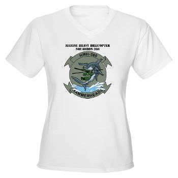 MHHS366 - A01 - 04 - Marine Heavy Helicopter Squadron 366 (HMH-366) with Text Women's V-Neck T-Shirt