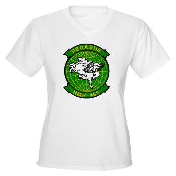 MHHS463 - A01 - 04 - DUI - Marine Heavy Helicopter Squadron 463 - Women's V-Neck T-Shirt