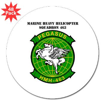 MHHS463 - M01 - 01 - DUI - Marine Heavy Helicopter Squadron 463 with Text - 3" Lapel Sticker (48 pk)