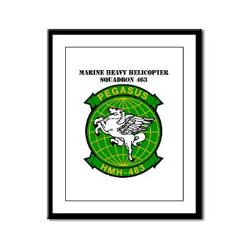 MHHS463 - M01 - 02 - DUI - Marine Heavy Helicopter Squadron 463 with Text - Framed Panel Print