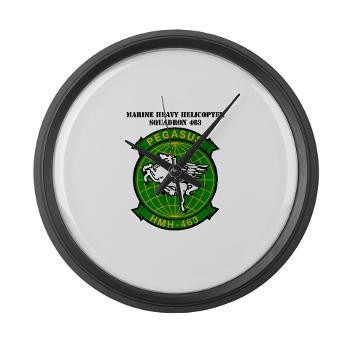 MHHS463 - M01 - 03 - DUI - Marine Heavy Helicopter Squadron 463 with Text - Large Wall Clock