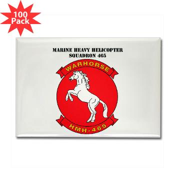 MHHS465 - M01 - 01 - Marine Heavy Helicopter Squadron 465 with Text Rectangle Magnet (100 pack)