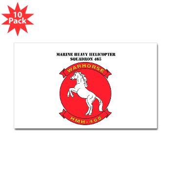MHHS465 - M01 - 01 - Marine Heavy Helicopter Squadron 465 with Text Sticker (Rectangle 10 pk)
