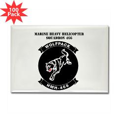 MHHS466 - M01 - 01 - Marine Heavy Helicopter Squadron 466 with Text Rectangle Magnet (100 pack)
