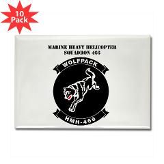 MHHS466 - M01 - 01 - Marine Heavy Helicopter Squadron 466 with Text Rectangle Magnet (10 pack)