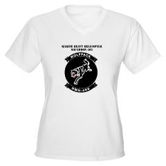 MHHS466 - A01 - 04 - Marine Heavy Helicopter Squadron 466 with Text Women's V-Neck T-Shirt