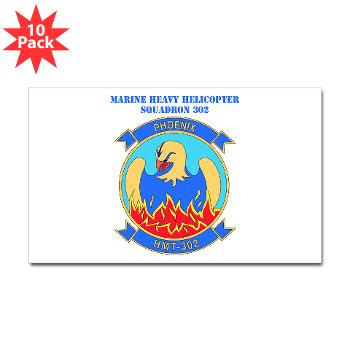 MHHTS302 - M01 - 01 - Marine Heavy Helicopter Training Squadron 302 (HMHT-302) with Text Sticker (Rectangle 10 pk)